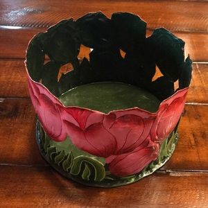 Flower Pot Holder, Tin, Red Tulip (never used)